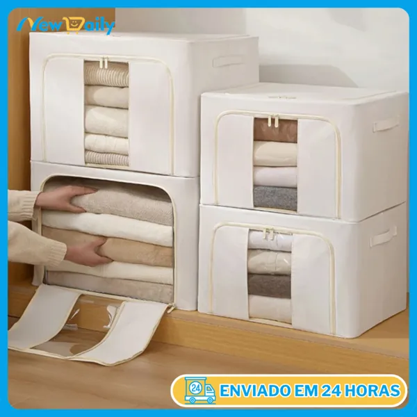 Caixa organizadora dobrável com visor transparente (24 L, 66 L ou 100 L)