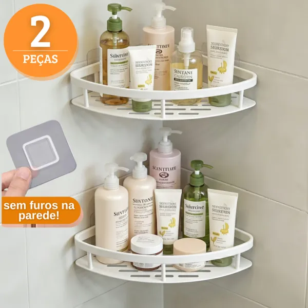 Kit com 2 suportes adesivos de parede para cozinha e banheiro